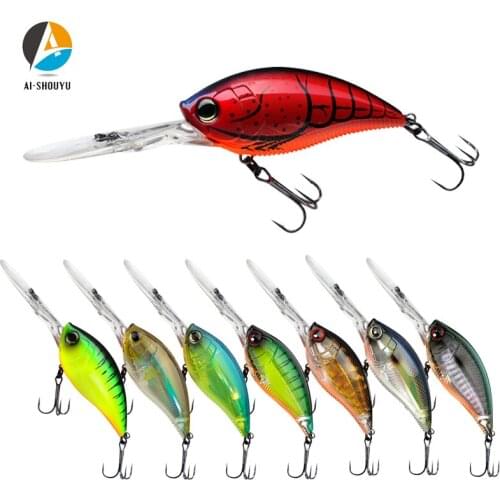 AI-SHOUYU 1pc 70mm 21g Crankbait Fishing Lure Artificial Hard Bait Topwater Minnow Fishing Wobblers 3D Laser Japan Fish Lures