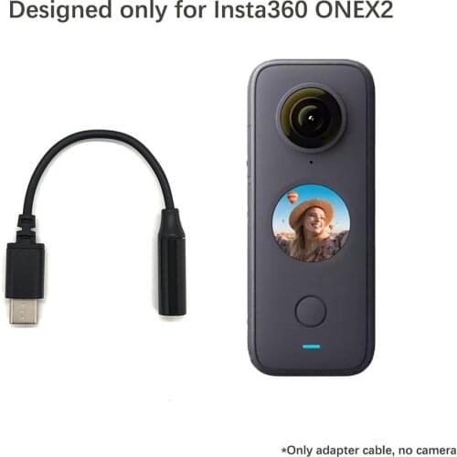 Audio Adapter Cable Type-c to External 3.5mm Mic for Insta360 ONE X2 Handheld Action Camera Accessories
