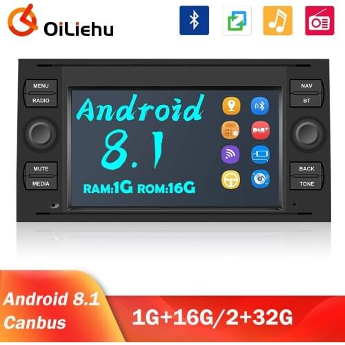 OiLiehu 2 din Android Car Radio GPS Navigation For Ford Focus 2 Mondeo C-Max Galaxy Kuga S-Max Connect Fusion Fiesta EQ Player