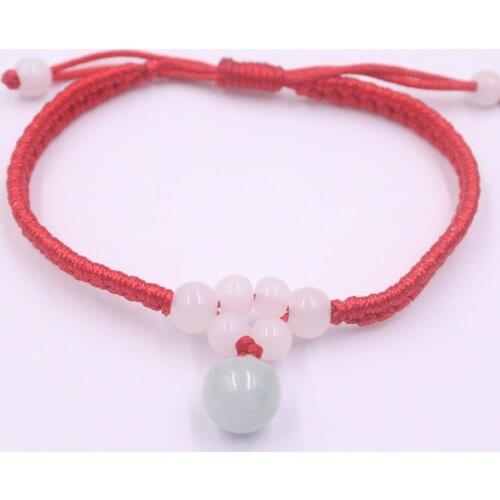 Real Natural Jade Jadeite Bracelet Smooth Unique Ball Beads For Women And Men Baby Weave Lucky Bracelet 6.3''L
