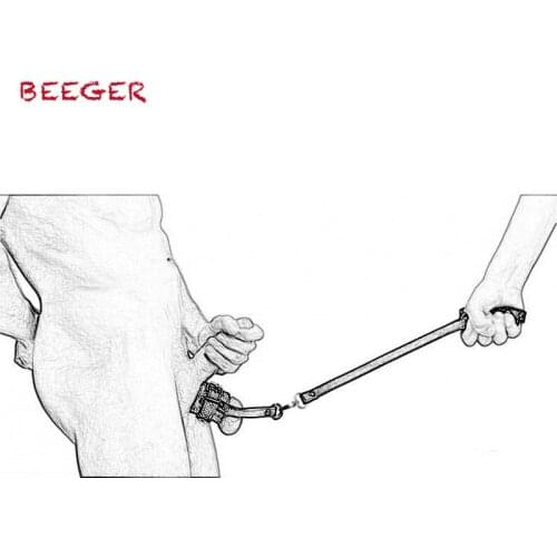 BEEGER Ball Stretcher With Leash,Penis Ring Erection Impotence Sex Aid Chain Leash,Leather Cock Ring Ball Stretcher