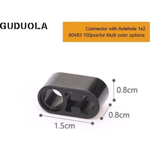 Guduola Toy Parts 60483 Connector with Axlehole 1x2 MOC Building Blocks Educational Creative Toys for Kid 100pcs/lot