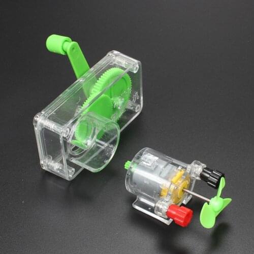 DIY Hand Crank DC Generator Model Fan Kit Science Experiment Education Kids Toy construct their very own powered mini fan