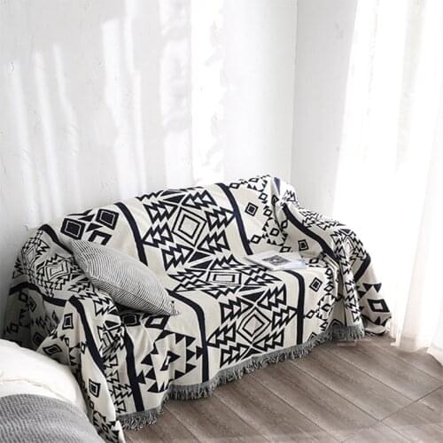 Geometric Sofa Blanket Throws Cotton Weighted Blanket Bedspread Chair Sofa Cover Slipcover Knitted Throw Blanket For Travel Bed