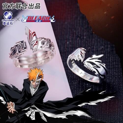 Bleach Anime Ring Sterling Silver 925 Comics Role Hitsugaya Toushirou Hyorinmaru Cosplay Figure Gift For Girlfriend