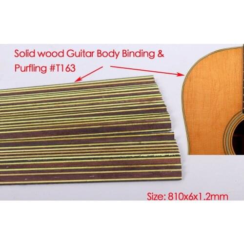 Guitar Strip Wood Purfling Binding Guitar Body Parts Inlay 810x6x1.2mm 163# 20 pcs