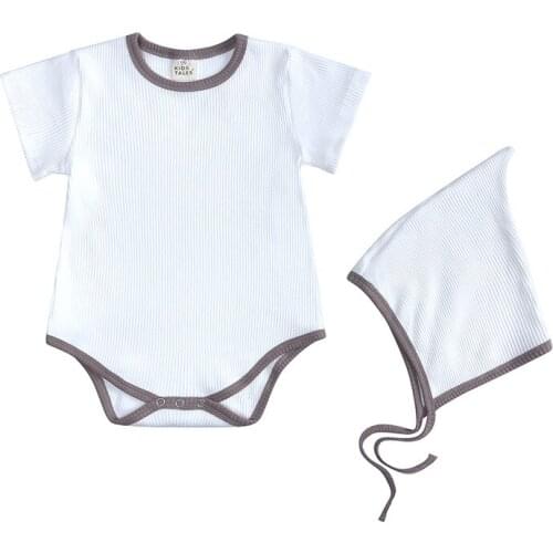 Summer Infant Baby Boys Girls Pure Color Rompers Clothing Summer Kids Boy Girl Short Sleeve Rompers