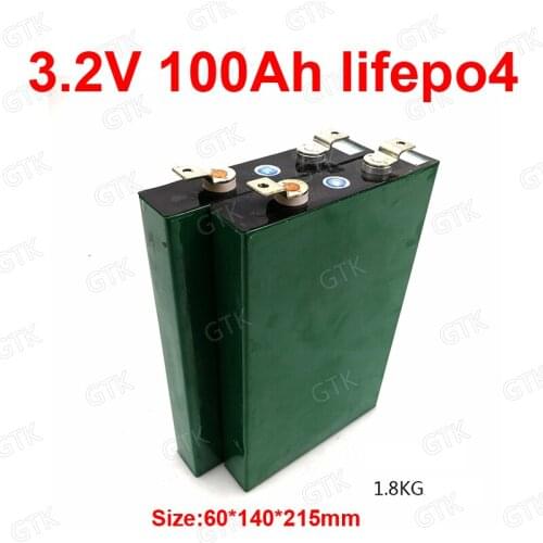 Lithium iron phosphate 3.2v 100Ah lifepo4 lithium battery rechargeable for 12V 24V Solar energy Boat camper Xenon lights scooter