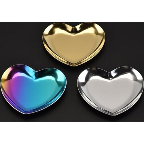 Heart Shaped Jewelry Storage Tray Nordic Home Decoration Accessories Tray Stainless Steel Jewelry Storage Tray