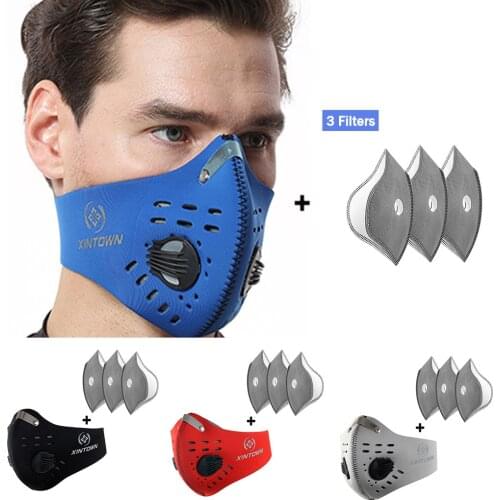 Cycling Mascarilla Outdoor Bike Helmet Activated Carbon Breathing Valve Mouth Caps With Cotton Filter Dustproof Headband маска