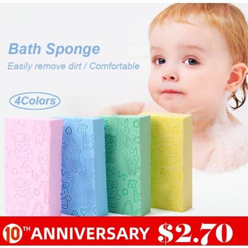 UNTIOR Soft Bath Sponge Scrubber Body Cleaning Foam Shower Puff High Density Printed Body Exfoliating Sponge for Baby Adults