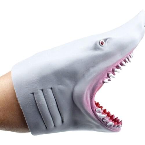 New Shark Hand Puppet for Story TPR Animal Head Gloves Kids Toys Gift