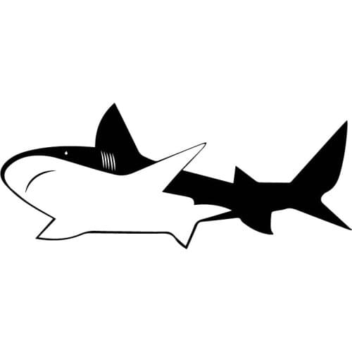 Personalized Shark Pattern High Quality Car Sticker Car Window Decoration Fashion Pvc Waterproof Decal Black/white, 19cm*8cm