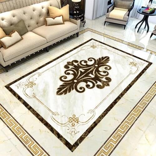 Custom 3D Floor Mural Wallpaper 3D Retro Tiles Marble Wallpaper Living Room Hotel Luxury Floor Decor PVC Self-Adhesive Stickers