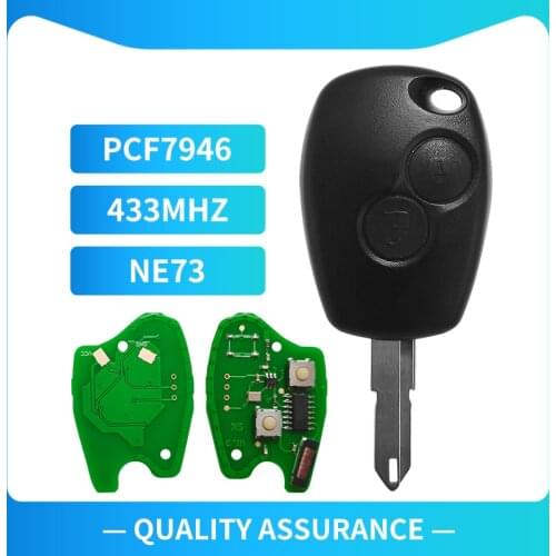 1 pcs ) Remote Car Key Fob 2 Button 433MHz PCF7946 NE73 For Renault Kangoo Clio III Modus Traffic Master