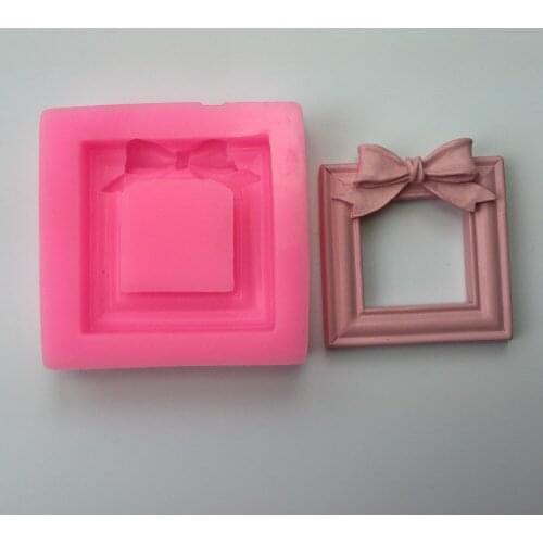 Frame bow decoration food grade silicone mold chocolate fondant mold frame mold