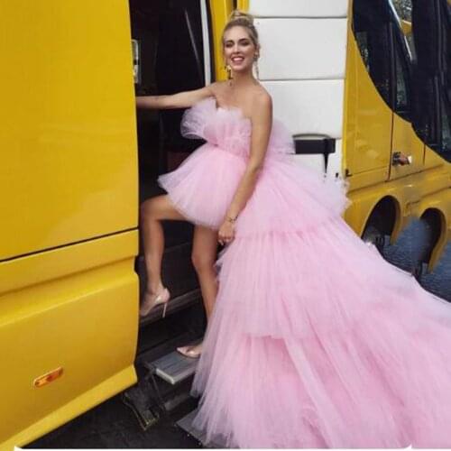 Pink Quinceanera Dresses 2021 Ball Gown Tull Tiered Pleats Long Formal Prom Gowns Sweet Dresses