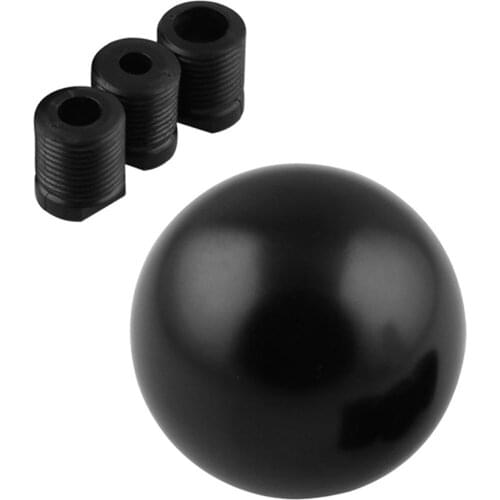 Gear Shift Knob, Round Ball luminum Gear Shifter Head Replacement w/ 3 Thread Adapters Compatible with Both Manual Car