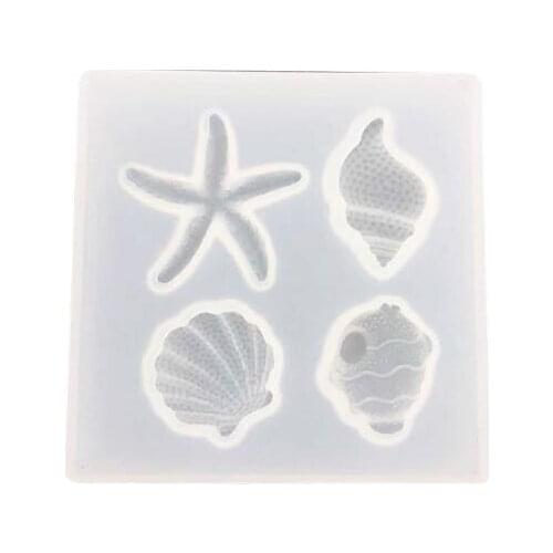 Diy crystal drop gel shell starfish mold 7 even handmade pendant silicone mold set table jewelry accessories