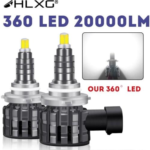 HLXG 20000LM 360 h7 led H4 H11 H8 H9 9005 9006 HB3 HB4 LED lamp car Light auto bulbs lampara led headlight 12V plug & Play 6000K