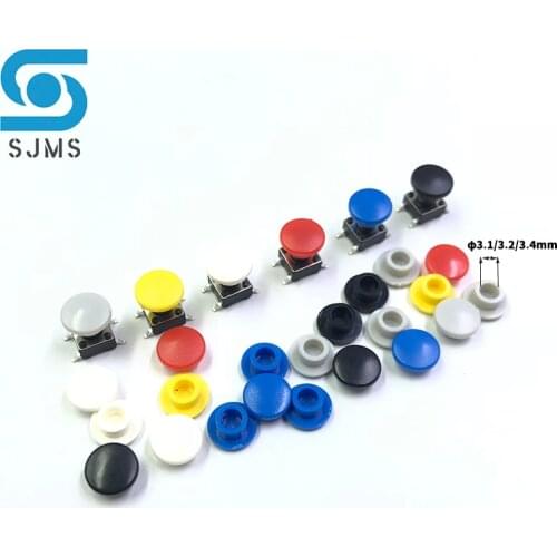 50Pcs Tactile Push Button Cap A29 Switch Button Hat Diameter 8mm Inner Hole id 3.1/3.2/3.4mm For 6 * 6 mm Tact Micro Switch