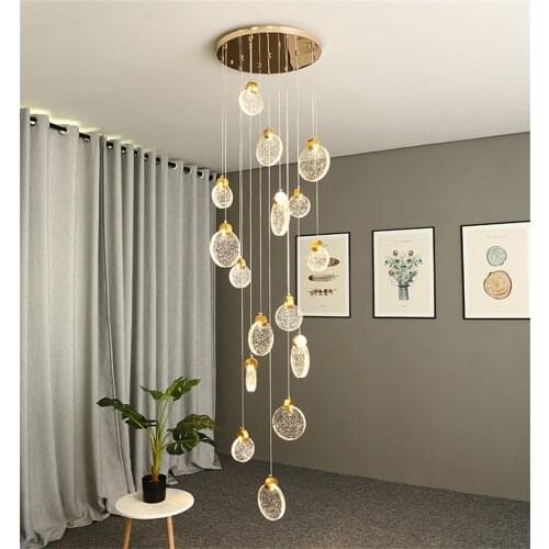 Home Decoration Modern Crystal Chandelier Pendant For Stairs Kitchen Living Room Foyer Decor Indoor Lighting Ceiling Lamp Luster