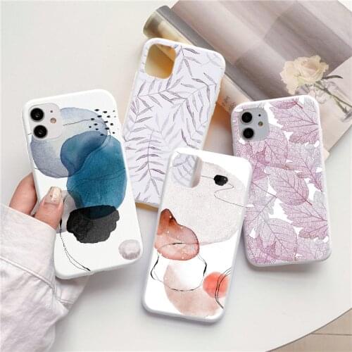 Vintage Leaves Watercolor Phone Case For iPhone 11 Pro Max X XR XS Max 6 6s 7 8 Plus SE 2020 12 Soft TPU Back Cover Coque Funda