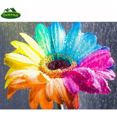 Yumeart DIY Diamond Embroidery Kits Diamond Painting Cross Stitch Colored Sunflower Picture Rhinestone Home Decor Gift Wall Art