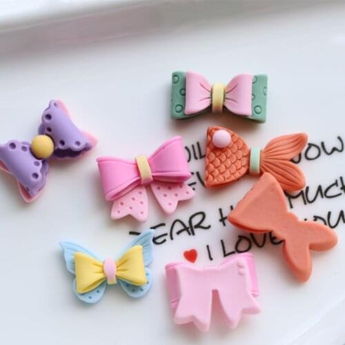 10 PCS Childrens Hairpin Headwear Accessories Resin Bowknot Fish DIY Handmade Decorations For Jewelry Making