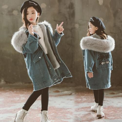 -30 Degrees Toddler Girl Winter Clothes Baby Jacket with Fur Hood Thick Girl Coat Kids Jackets Girls Cardigan Children Clothing