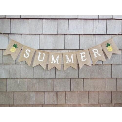 Custom signs Summer pineapple spring autumn winter burlap Banners nursery room home Buntings garlands Photo Prop