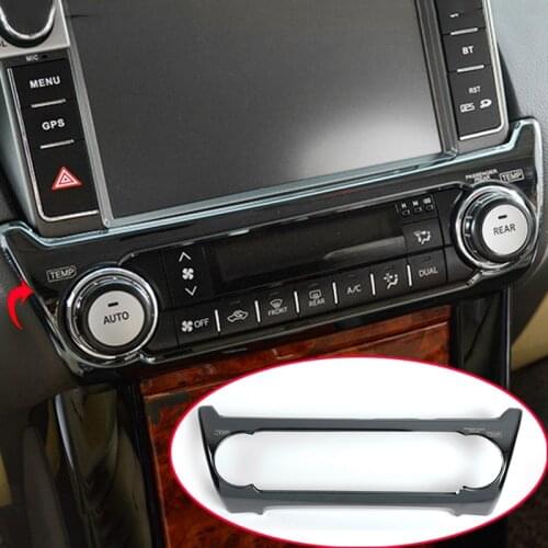 1pcs For Toyota Prado FJ150 2010-2017 Black titanium Central Control air conditioning Panel decor Cover Trim Car Styling