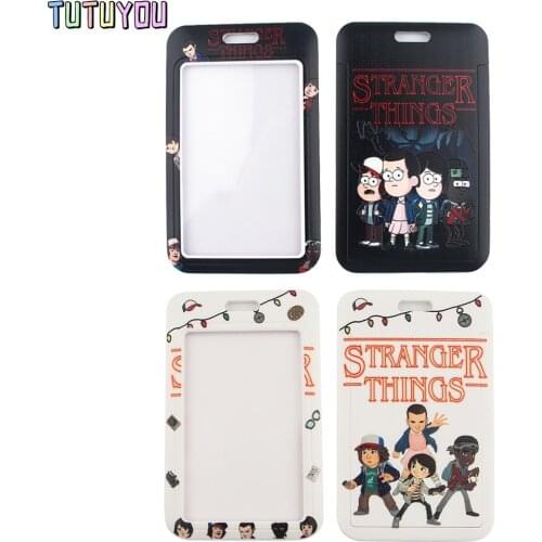 1pc PC2440 TV Show Stranger Things Cartoon Card Holder ID Holder Bus Card Holder Staff Card With Lanyard