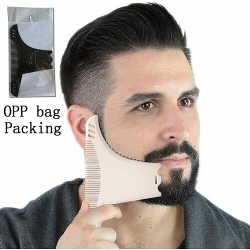 1Pcs Men Beard Shaping Trim Comb Template Comb Goatee Beard Guide Stencil Shaving Design Mens Beard Comb Tool