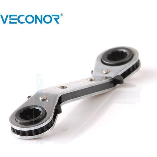 14x15mm Metric Reversible Ratchet Wrench Spanner Plum-Designed Ratcheting Bent Handle for Multifunctional Use