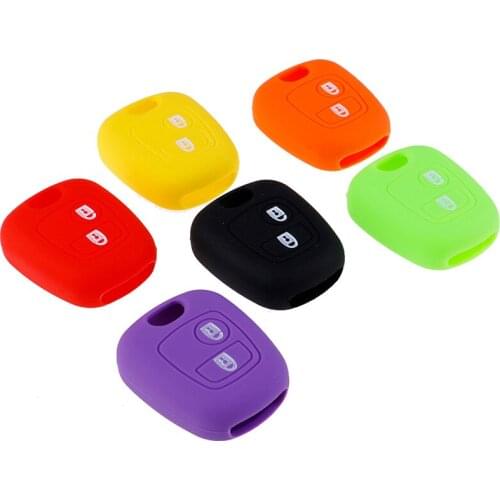 2 Buttons Silicone Rubber Car Remote Key Case Cover For 107 206 307 207 408 Key Protector Holder Shell