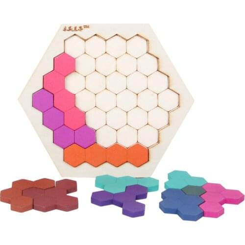 2 Size Wooden IQ Game Jigsaw Intelligent Tangram Funny Brain Teaser Puzzle Baby Kid Educational Toy For Baby Kids Gift And Toy