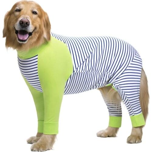 2020 Striped Large dog clothes Cartoon Pajamas For gril boy Dogs Coat 4 Legs Dog Jumpsuit Sweatshirt Dog Clothing Pets Clothing