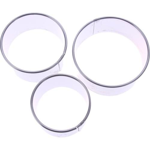 3pcs/set Stainless Steel Round Dumplings Wrappers Molds Set Cutter Maker Tools Round Cookie Wrapper Cutting Tool