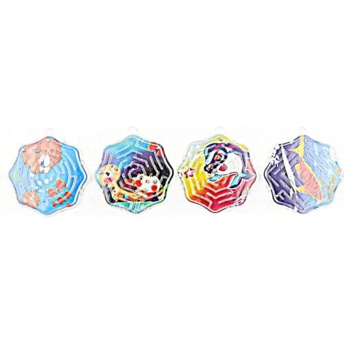 4Pcs/lot Funny Octagon Shape Steel Maze Puzzle Toys Ball Kids Stress Toy Money Maze Bank Saving Fun Brain Game