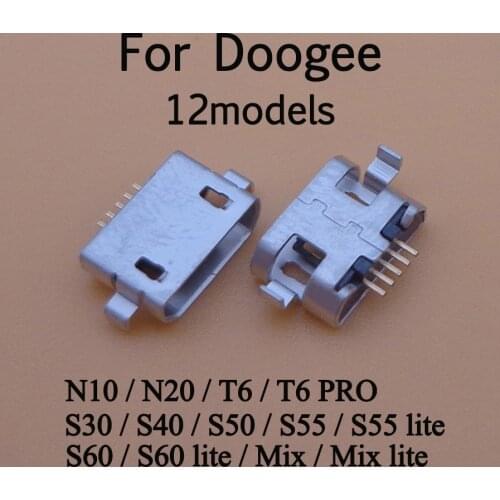 5pcs Micro USB Connector charger Charging mini Port jack socket For Doogee N10 N20 S30 S40 S50 S55 S60 MIX lite DG280 280