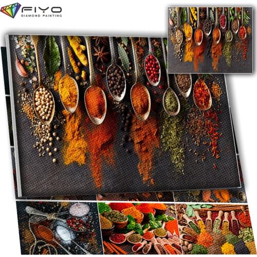 Diamond Painting 5D DIY Kitchen Seasoning Full Drill Square/Round Diamond Mosaic Embroidery Cross Stitch Kits Home Decor Cuadros