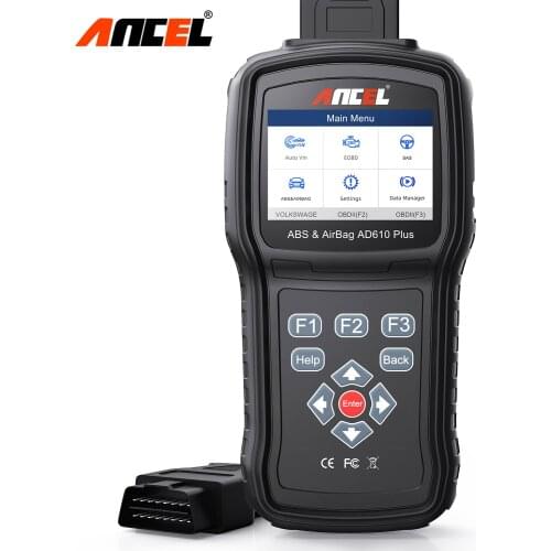 Ancel AD610 Plus OBD2 Automotive Scanner Engine ABS SRS Airbag SAS Reset Free Update Car Diagnostic Tool Russian Language