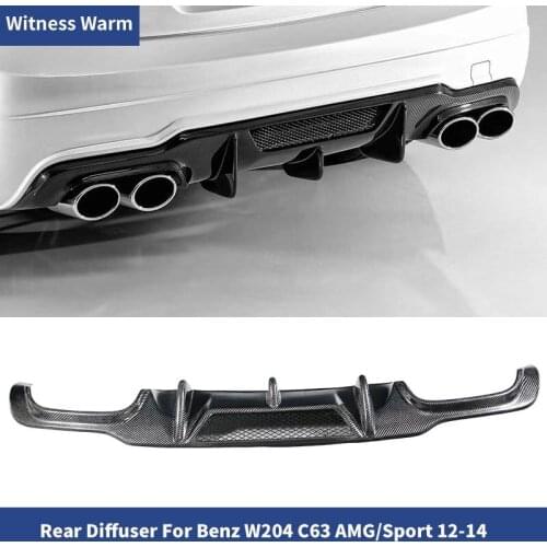 For W204 C63 Carbon Fiber Car Rear Lip Spoiler Diffuser for Mercedes Benz W204 C63 C300 AMG bumer/Sport bumper 12-14