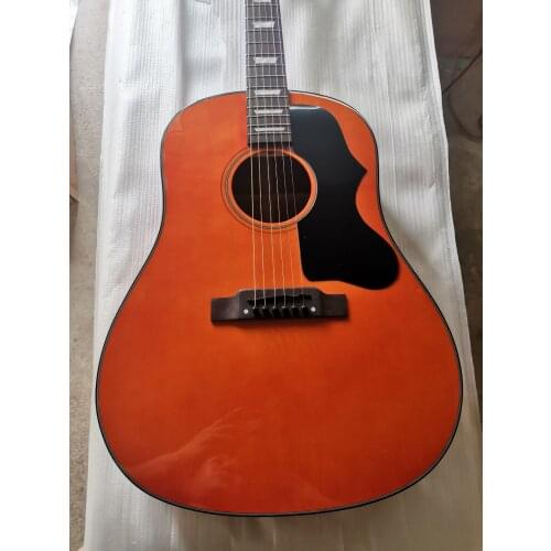 Free shipping J45 style custom guitar slope shoulder solid top acoustic guitar professional 6 string guitar