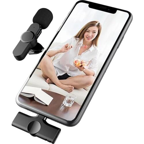 Wireless Lavalier Microphone Portable Audio Video Recording Mini Mic for iPhone Android live broadcast gaming Phone Microfonoe