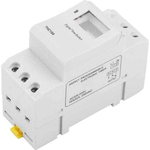THC15A Digital Timer Switch Programmable Electronic Time Control Switch Time Delay Switch DIN Rail AC220-240V