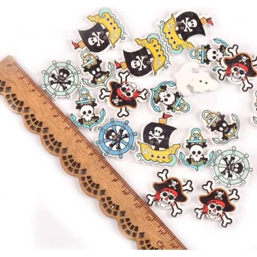 21-36mm 25pcs Navigation Pattern Wooden Buttons For Crafts Handmade Clothing Sewing Scrapbooking Apparel Accessories M0804x