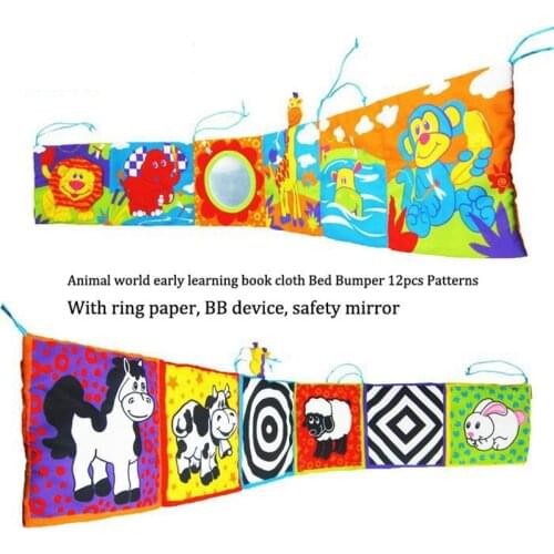 Baby Toys Crib Bumper Newbron Cloth Book Infant Rattles Knowledge Around Multi-Touch Colorful Bed Bumper Baby Toys 0-12 Months