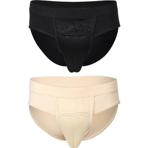 Men Crossdress Brief Hiding Gaff Panties Cotton Underwear Shaping Underpants